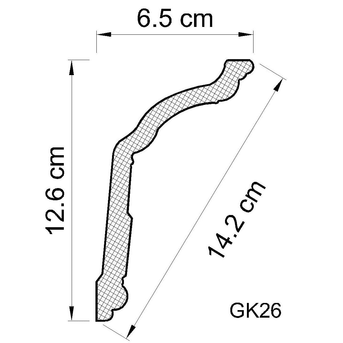 Taklist frigolit GK26